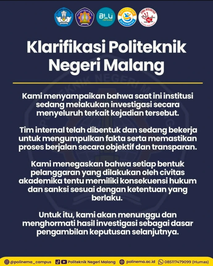 Klarifikasi Polinema