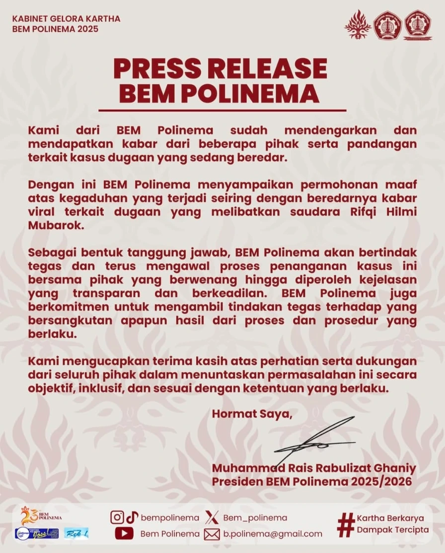 Klarifikasi BEM Polinema